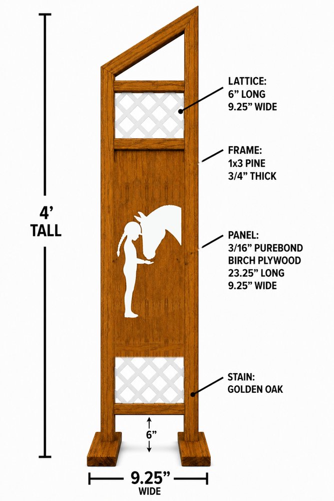 Laser-cut birch hobby horse jump panel — custom silhouette cutting