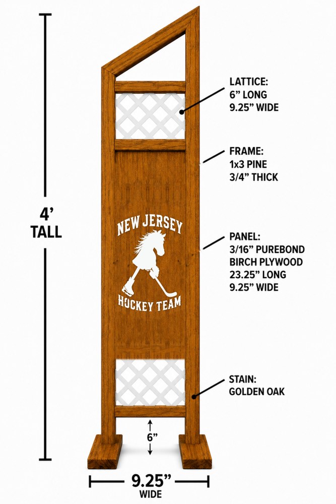 New Jersey Hockey hobby horse jump — New Jersey themed hockey wooden jump, custom colors
